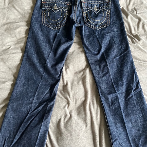 Men’s True Religion dark wash button fly “Anthony Big T” size 38 W 32 L - Picture 3 of 5